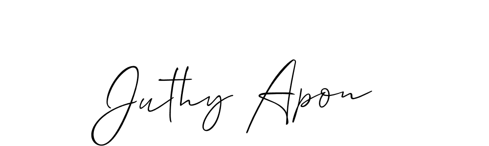 Allison_Script is a professional signature style that is perfect for those who want to add a touch of class to their signature. It is also a great choice for those who want to make their signature more unique. Get Juthy Apon name to fancy signature for free. Juthy Apon signature style 2 images and pictures png