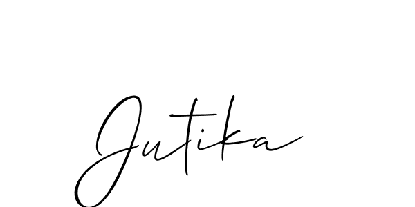 You can use this online signature creator to create a handwritten signature for the name Jutika. This is the best online autograph maker. Jutika signature style 2 images and pictures png