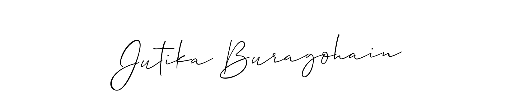 You should practise on your own different ways (Allison_Script) to write your name (Jutika Buragohain) in signature. don't let someone else do it for you. Jutika Buragohain signature style 2 images and pictures png