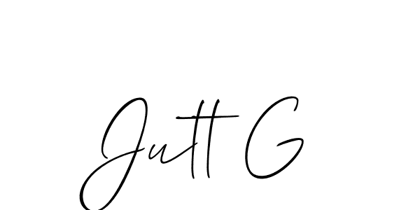 Jutt G stylish signature style. Best Handwritten Sign (Allison_Script) for my name. Handwritten Signature Collection Ideas for my name Jutt G. Jutt G signature style 2 images and pictures png