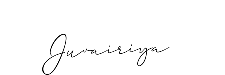 How to make Juvairiya signature? Allison_Script is a professional autograph style. Create handwritten signature for Juvairiya name. Juvairiya signature style 2 images and pictures png