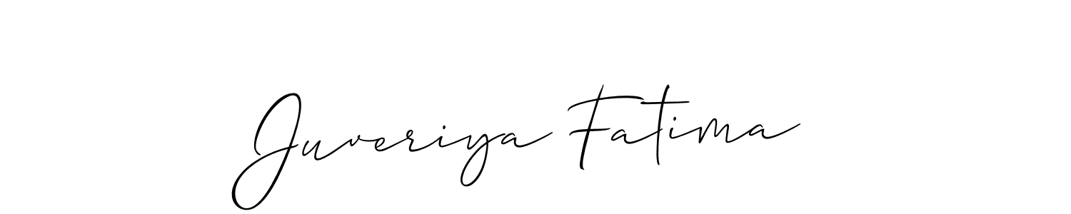 Make a beautiful signature design for name Juveriya Fatima. With this signature (Allison_Script) style, you can create a handwritten signature for free. Juveriya Fatima signature style 2 images and pictures png