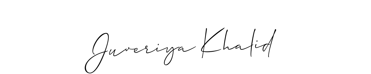 It looks lik you need a new signature style for name Juveriya Khalid. Design unique handwritten (Allison_Script) signature with our free signature maker in just a few clicks. Juveriya Khalid signature style 2 images and pictures png