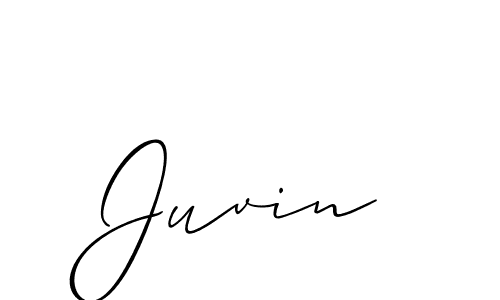 You should practise on your own different ways (Allison_Script) to write your name (Juvin) in signature. don't let someone else do it for you. Juvin signature style 2 images and pictures png