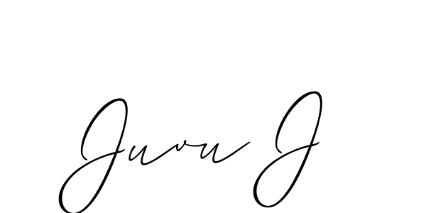 How to make Juvu J signature? Allison_Script is a professional autograph style. Create handwritten signature for Juvu J name. Juvu J signature style 2 images and pictures png