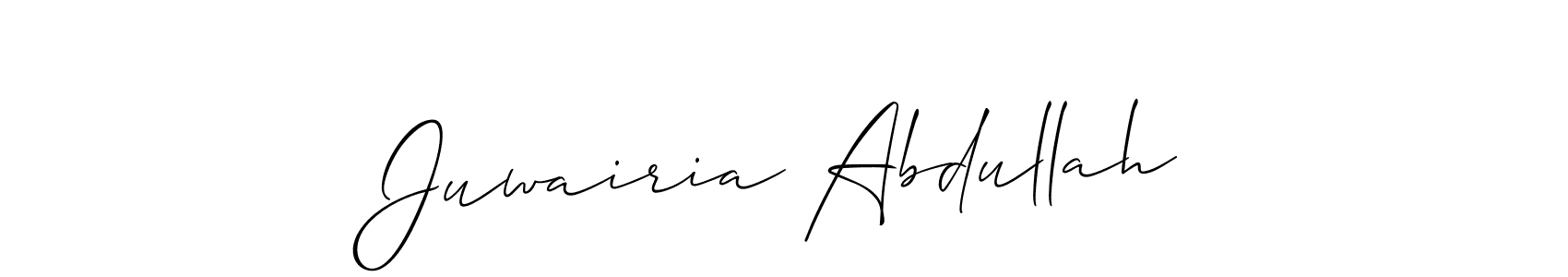 How to make Juwairia Abdullah signature? Allison_Script is a professional autograph style. Create handwritten signature for Juwairia Abdullah name. Juwairia Abdullah signature style 2 images and pictures png