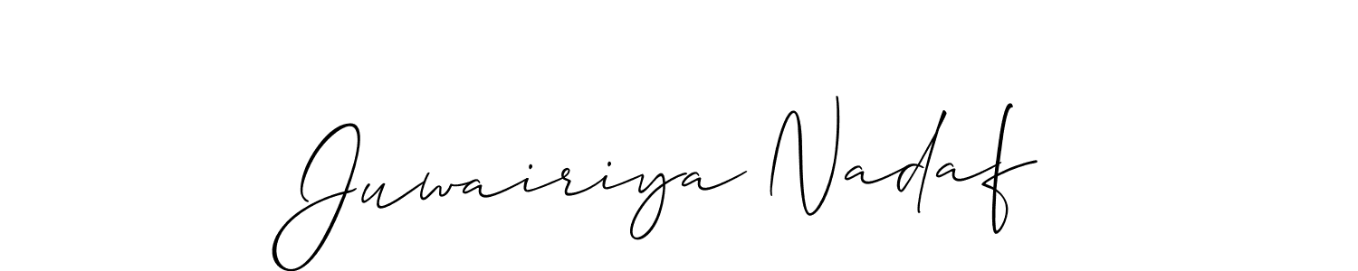 Juwairiya Nadaf stylish signature style. Best Handwritten Sign (Allison_Script) for my name. Handwritten Signature Collection Ideas for my name Juwairiya Nadaf. Juwairiya Nadaf signature style 2 images and pictures png