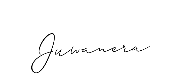 Design your own signature with our free online signature maker. With this signature software, you can create a handwritten (Allison_Script) signature for name Juwanera. Juwanera signature style 2 images and pictures png