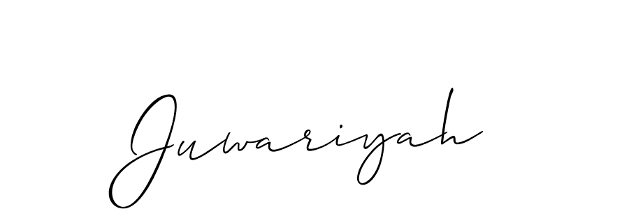 Make a beautiful signature design for name Juwariyah. With this signature (Allison_Script) style, you can create a handwritten signature for free. Juwariyah signature style 2 images and pictures png