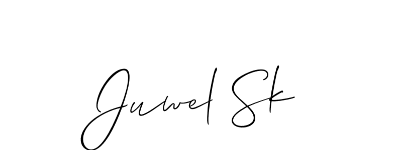 How to make Juwel Sk name signature. Use Allison_Script style for creating short signs online. This is the latest handwritten sign. Juwel Sk signature style 2 images and pictures png