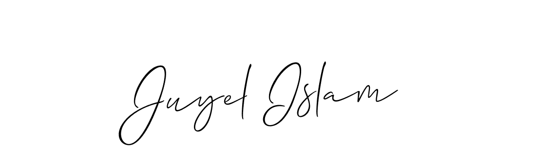 How to make Juyel Islam name signature. Use Allison_Script style for creating short signs online. This is the latest handwritten sign. Juyel Islam signature style 2 images and pictures png