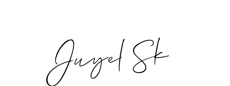 Also You can easily find your signature by using the search form. We will create Juyel Sk name handwritten signature images for you free of cost using Allison_Script sign style. Juyel Sk signature style 2 images and pictures png
