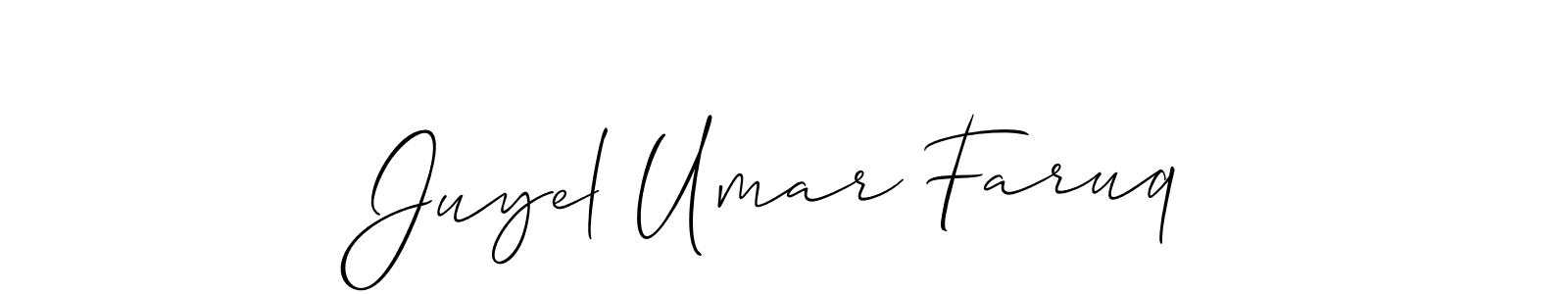 The best way (Allison_Script) to make a short signature is to pick only two or three words in your name. The name Juyel Umar Faruq include a total of six letters. For converting this name. Juyel Umar Faruq signature style 2 images and pictures png