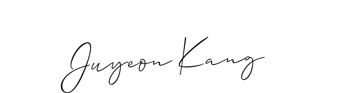 How to make Juyeon Kang name signature. Use Allison_Script style for creating short signs online. This is the latest handwritten sign. Juyeon Kang signature style 2 images and pictures png