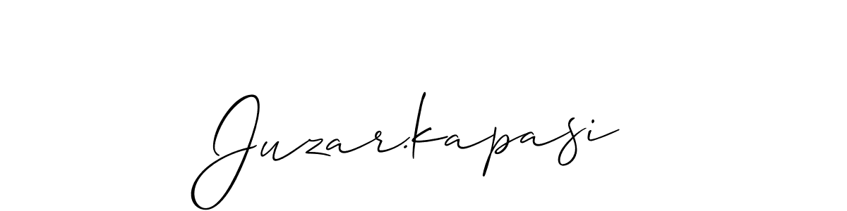 How to make Juzar.kapasi name signature. Use Allison_Script style for creating short signs online. This is the latest handwritten sign. Juzar.kapasi signature style 2 images and pictures png