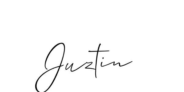 Allison_Script is a professional signature style that is perfect for those who want to add a touch of class to their signature. It is also a great choice for those who want to make their signature more unique. Get Juztin name to fancy signature for free. Juztin signature style 2 images and pictures png