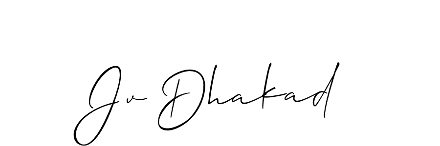 if you are searching for the best signature style for your name Jv Dhakad. so please give up your signature search. here we have designed multiple signature styles  using Allison_Script. Jv Dhakad signature style 2 images and pictures png