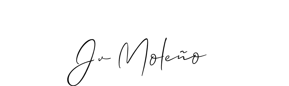 if you are searching for the best signature style for your name Jv Moleño. so please give up your signature search. here we have designed multiple signature styles  using Allison_Script. Jv Moleño signature style 2 images and pictures png