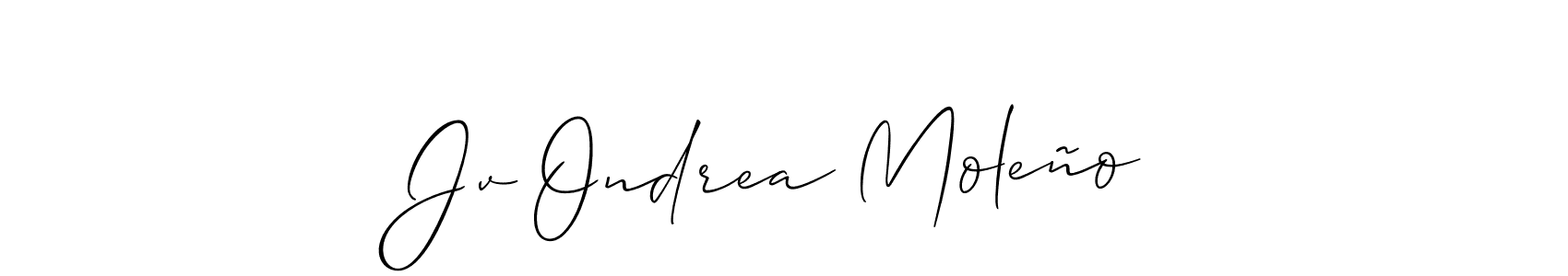 Allison_Script is a professional signature style that is perfect for those who want to add a touch of class to their signature. It is also a great choice for those who want to make their signature more unique. Get Jv Ondrea Moleño name to fancy signature for free. Jv Ondrea Moleño signature style 2 images and pictures png