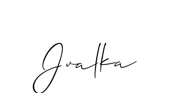 Make a beautiful signature design for name Jvalka. With this signature (Allison_Script) style, you can create a handwritten signature for free. Jvalka signature style 2 images and pictures png