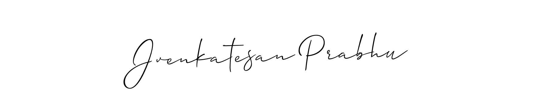 Allison_Script is a professional signature style that is perfect for those who want to add a touch of class to their signature. It is also a great choice for those who want to make their signature more unique. Get Jvenkatesan Prabhu name to fancy signature for free. Jvenkatesan Prabhu signature style 2 images and pictures png