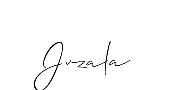 Make a beautiful signature design for name Jvzala. With this signature (Allison_Script) style, you can create a handwritten signature for free. Jvzala signature style 2 images and pictures png