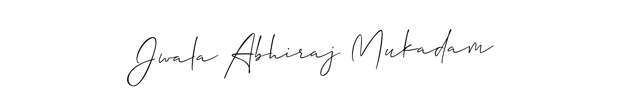 How to make Jwala Abhiraj Mukadam name signature. Use Allison_Script style for creating short signs online. This is the latest handwritten sign. Jwala Abhiraj Mukadam signature style 2 images and pictures png