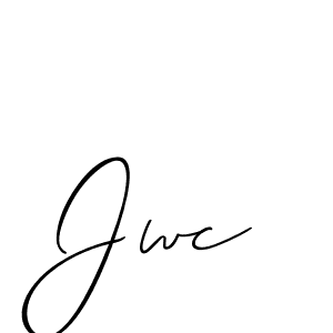 Make a beautiful signature design for name Jwc. With this signature (Allison_Script) style, you can create a handwritten signature for free. Jwc signature style 2 images and pictures png