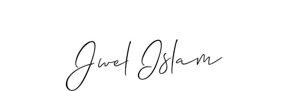 The best way (Allison_Script) to make a short signature is to pick only two or three words in your name. The name Jwel Islam include a total of six letters. For converting this name. Jwel Islam signature style 2 images and pictures png