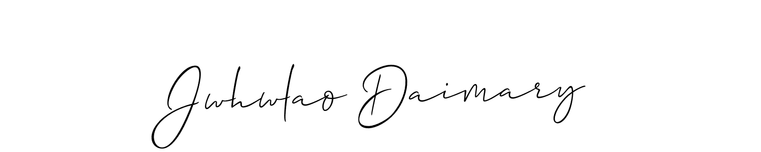 You should practise on your own different ways (Allison_Script) to write your name (Jwhwlao Daimary) in signature. don't let someone else do it for you. Jwhwlao Daimary signature style 2 images and pictures png