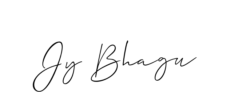 How to make Jy Bhagu name signature. Use Allison_Script style for creating short signs online. This is the latest handwritten sign. Jy Bhagu signature style 2 images and pictures png