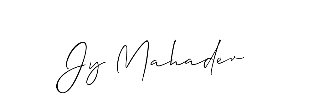 Make a beautiful signature design for name Jy Mahadev. With this signature (Allison_Script) style, you can create a handwritten signature for free. Jy Mahadev signature style 2 images and pictures png