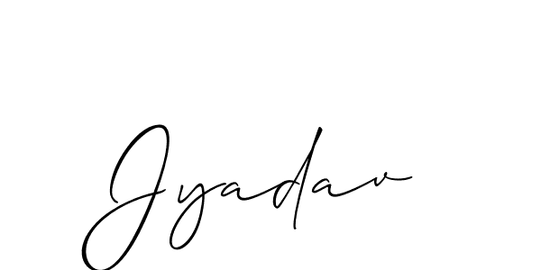 Use a signature maker to create a handwritten signature online. With this signature software, you can design (Allison_Script) your own signature for name Jyadav. Jyadav signature style 2 images and pictures png