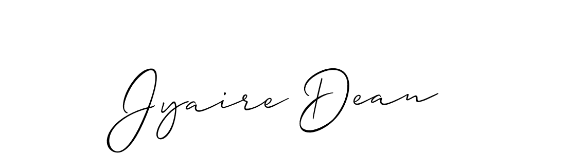 Use a signature maker to create a handwritten signature online. With this signature software, you can design (Allison_Script) your own signature for name Jyaire Dean. Jyaire Dean signature style 2 images and pictures png