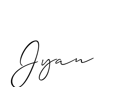 The best way (Allison_Script) to make a short signature is to pick only two or three words in your name. The name Jyan include a total of six letters. For converting this name. Jyan signature style 2 images and pictures png