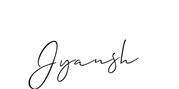 Use a signature maker to create a handwritten signature online. With this signature software, you can design (Allison_Script) your own signature for name Jyansh. Jyansh signature style 2 images and pictures png