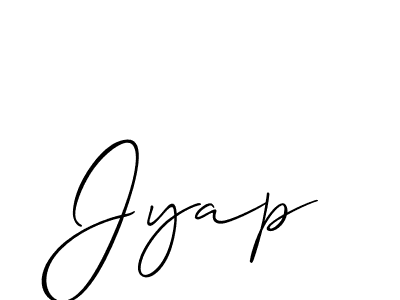 Use a signature maker to create a handwritten signature online. With this signature software, you can design (Allison_Script) your own signature for name Jyap. Jyap signature style 2 images and pictures png