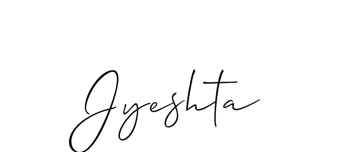 Design your own signature with our free online signature maker. With this signature software, you can create a handwritten (Allison_Script) signature for name Jyeshta. Jyeshta signature style 2 images and pictures png