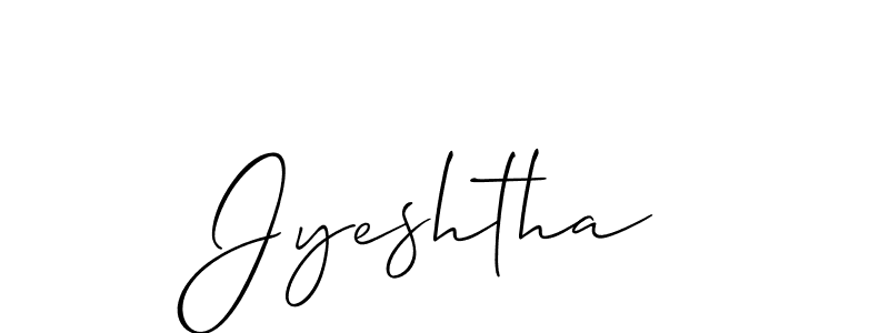 Design your own signature with our free online signature maker. With this signature software, you can create a handwritten (Allison_Script) signature for name Jyeshtha. Jyeshtha signature style 2 images and pictures png