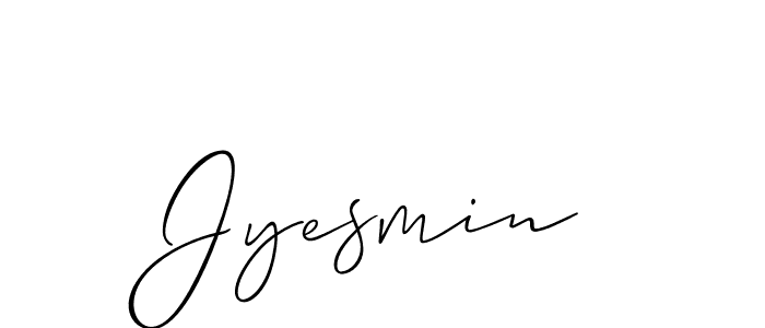 How to make Jyesmin signature? Allison_Script is a professional autograph style. Create handwritten signature for Jyesmin name. Jyesmin signature style 2 images and pictures png