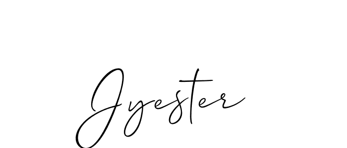 Design your own signature with our free online signature maker. With this signature software, you can create a handwritten (Allison_Script) signature for name Jyester. Jyester signature style 2 images and pictures png