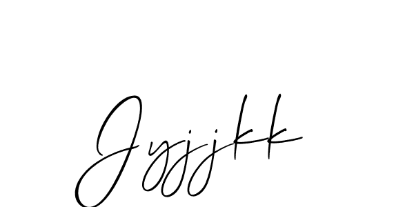 How to make Jyjjkk name signature. Use Allison_Script style for creating short signs online. This is the latest handwritten sign. Jyjjkk signature style 2 images and pictures png