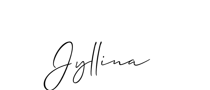 Make a beautiful signature design for name Jyllina. With this signature (Allison_Script) style, you can create a handwritten signature for free. Jyllina signature style 2 images and pictures png