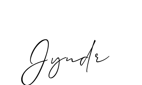 Use a signature maker to create a handwritten signature online. With this signature software, you can design (Allison_Script) your own signature for name Jyndr. Jyndr signature style 2 images and pictures png