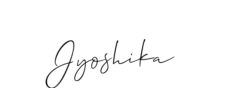 Similarly Allison_Script is the best handwritten signature design. Signature creator online .You can use it as an online autograph creator for name Jyoshika. Jyoshika signature style 2 images and pictures png