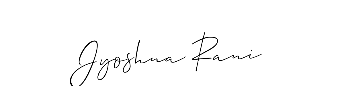 It looks lik you need a new signature style for name Jyoshna Rani. Design unique handwritten (Allison_Script) signature with our free signature maker in just a few clicks. Jyoshna Rani signature style 2 images and pictures png