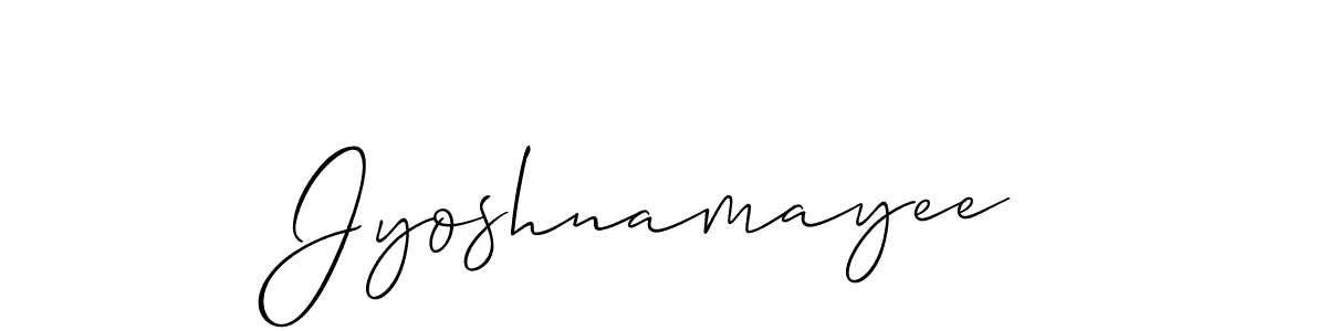 The best way (Allison_Script) to make a short signature is to pick only two or three words in your name. The name Jyoshnamayee include a total of six letters. For converting this name. Jyoshnamayee signature style 2 images and pictures png