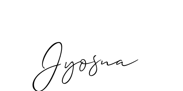 Design your own signature with our free online signature maker. With this signature software, you can create a handwritten (Allison_Script) signature for name Jyosna. Jyosna signature style 2 images and pictures png