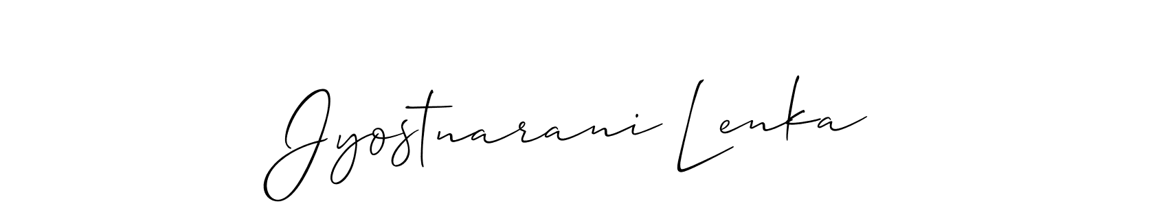 Design your own signature with our free online signature maker. With this signature software, you can create a handwritten (Allison_Script) signature for name Jyostnarani Lenka. Jyostnarani Lenka signature style 2 images and pictures png