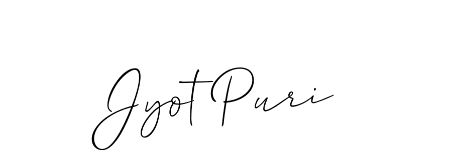 Design your own signature with our free online signature maker. With this signature software, you can create a handwritten (Allison_Script) signature for name Jyot Puri. Jyot Puri signature style 2 images and pictures png